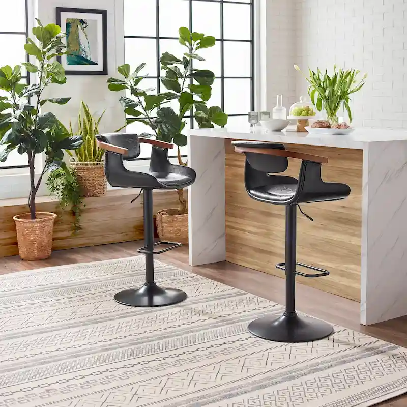 Modern Swivel Dining Chair, Upholstered Seat, 360-Degree Rotation, Mid-Century Style
