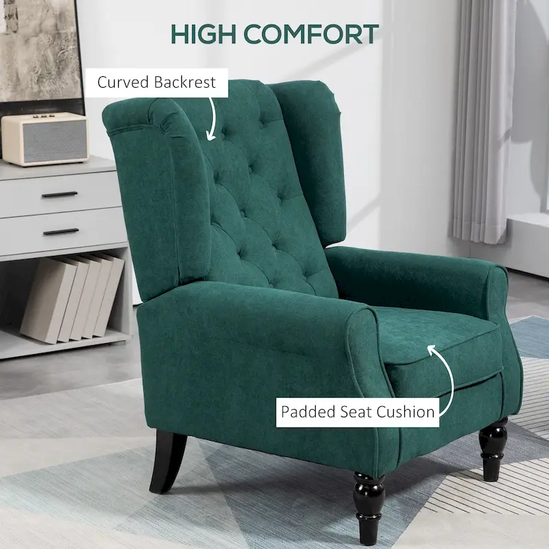 HOMCOM Copper Grove Guanta Tufted Wood Leg Accent Chair