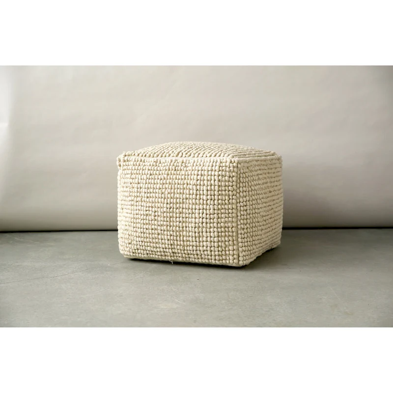 New Zealand Wool and Cotton Pouf