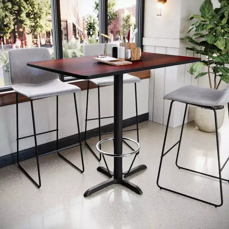 30x48 Rectangular Laminate Bar Table with 23.5x29.5 Foot Ring Base
