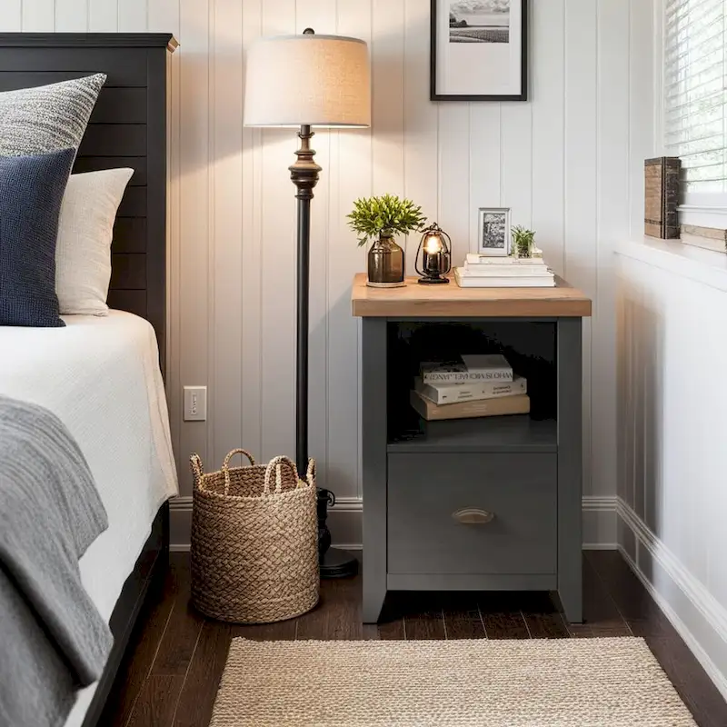 Modern Farmhouse 22 inch 1-drawer file, No Assembly Required, Two-Tone Finish