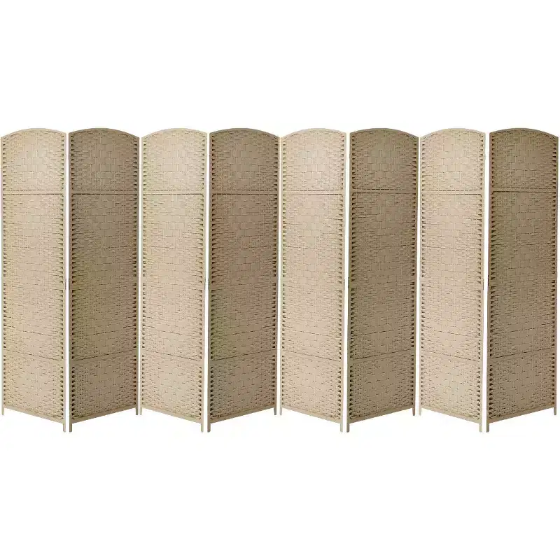 Sorbus 8 Panel Extra Wide Room Divider 6 ft. Tall - Privacy Screen, Extra Wide Double Hinged Panels, Diamond Double-Weaved