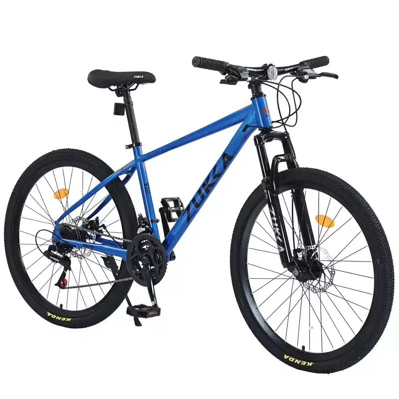 Okak 26IN Adult Bike with 24 Speed and Suspension Fork, Mountain Bike with KENDA Tires and Disk Brake, Fat Tire Bike for Men and Women