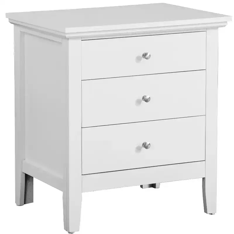 Elegant White Casual Nightstand