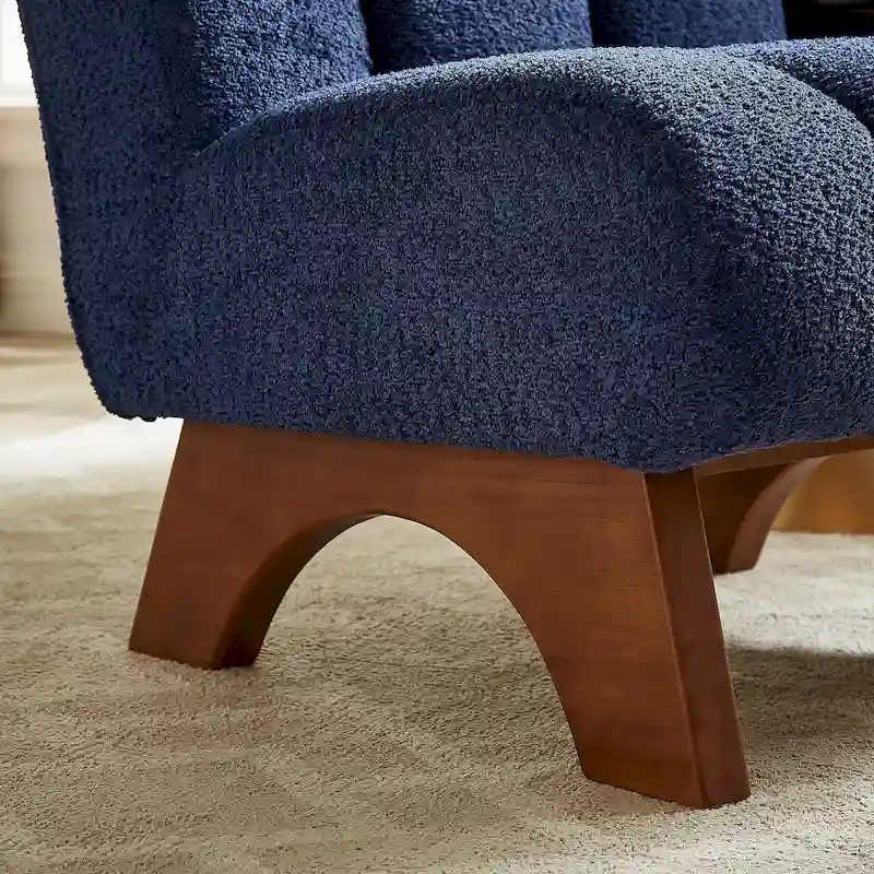 Art Leon Modern Wood and Fabric Accent Sofa Chair