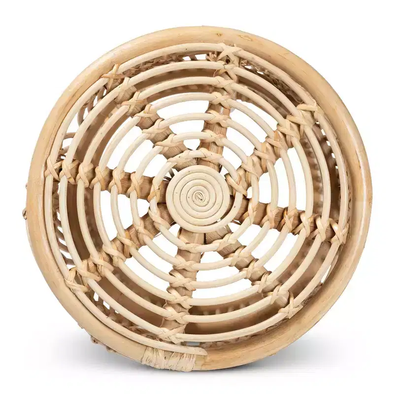 Edena Rattan End Table Natural/Brown - bali & pari: Bohemian Style, No Assembly Required
