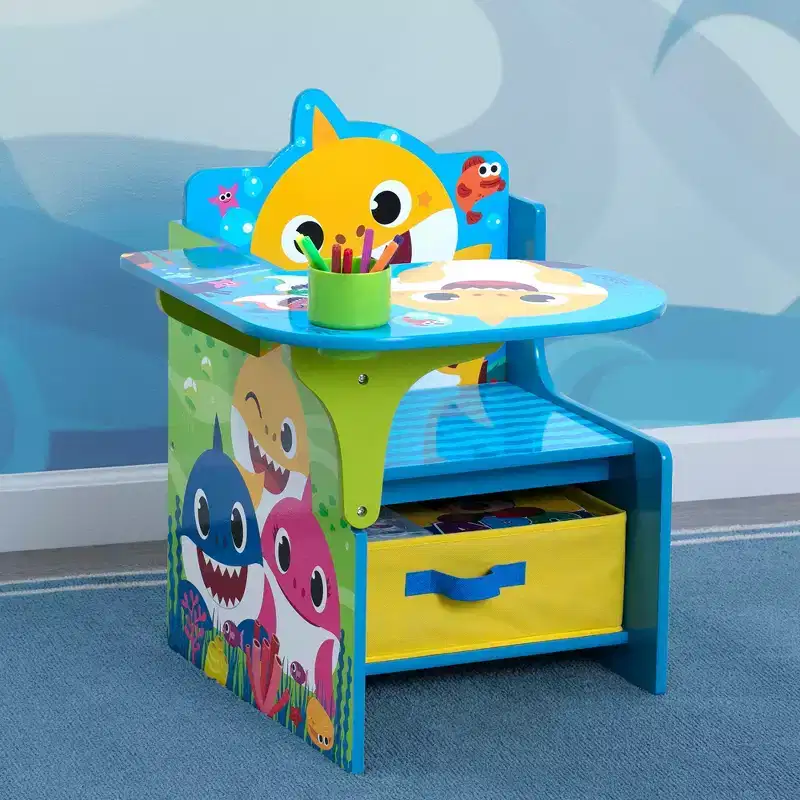 Delta Children Baby Shark Kids Chair Desk with Storage