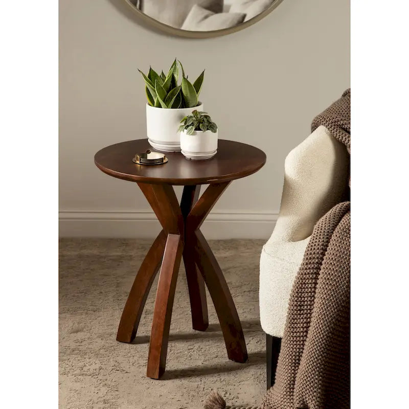 Round Wood Side Table