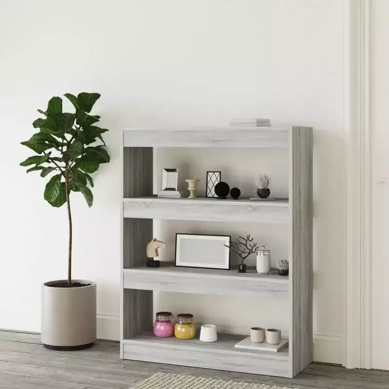 Book Cabinet, Grey Sonoma Engineered Wood, Medium