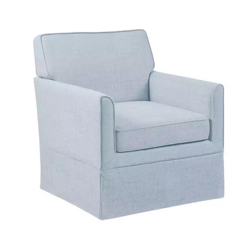 Slipcover Accent Armchair – Track Arm, Skirted Base, Removable Cushion