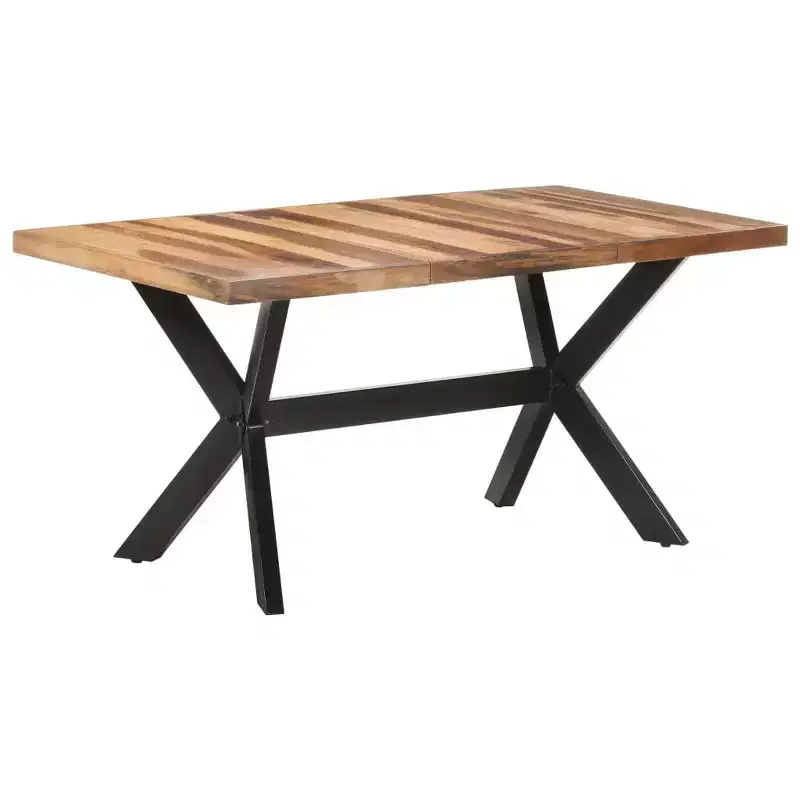 vidaXL Dining Table Honey Solid Acacia wood 55.1 x 27.6 x 29.5 in - 63 x 31.5 x 29.5