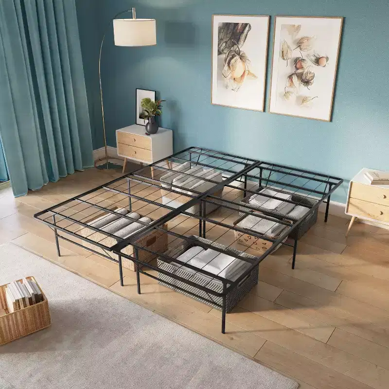 14 Metal Platform Bed Frame with No-Tool Assembly, Textured Anti-Slip Surface