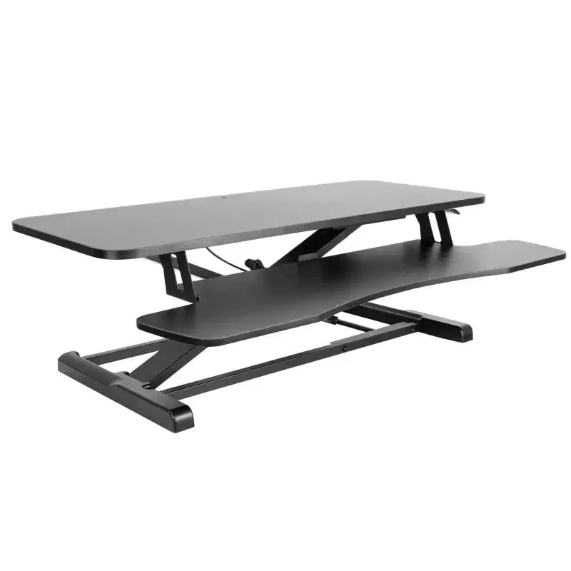 Mount-It! Standing Desk Converter | Height Adjustment from 4.3 to 19.9 | 37 Lbs. Weight Capacity | Black