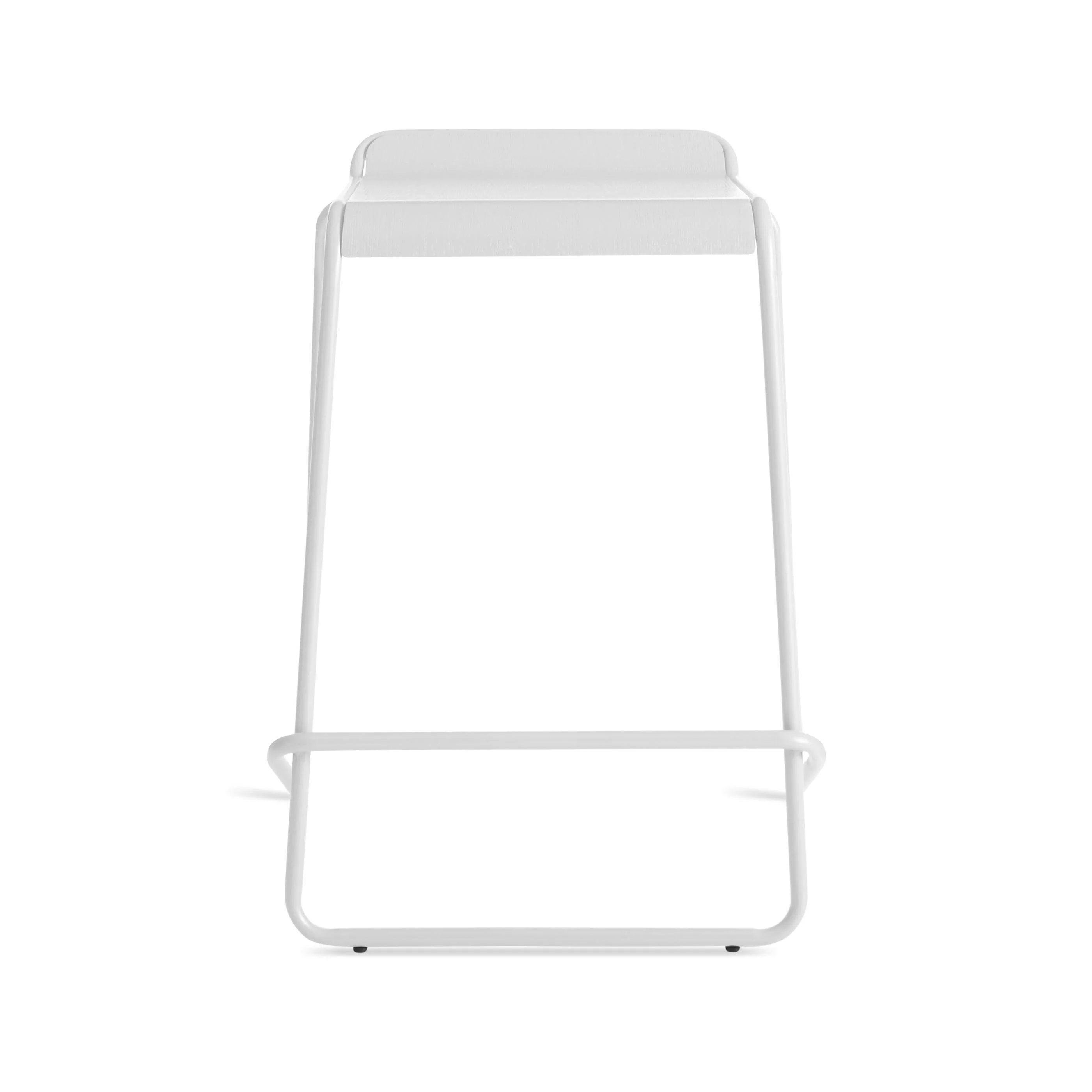 Minimal Sage Green Metal Stacking Stool with Backless Sled Base for Kitchen