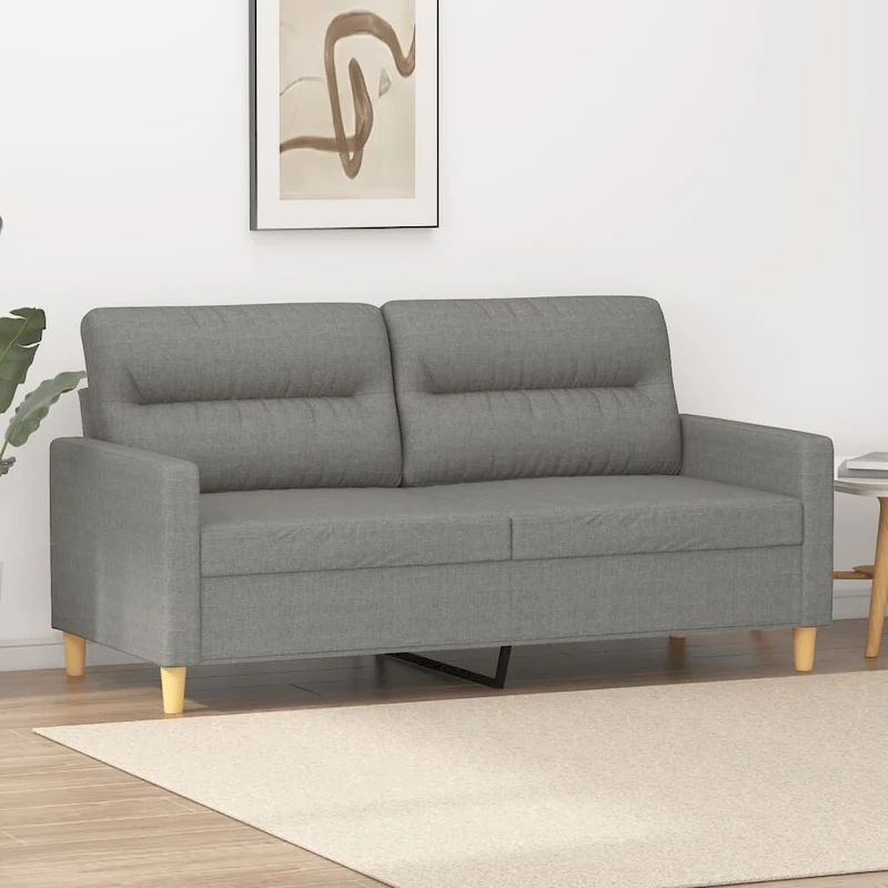 vidaXL 2-Seater Sofa Dark Gray 55.1 Fabric - 62.2 x 30.3 x 31.5