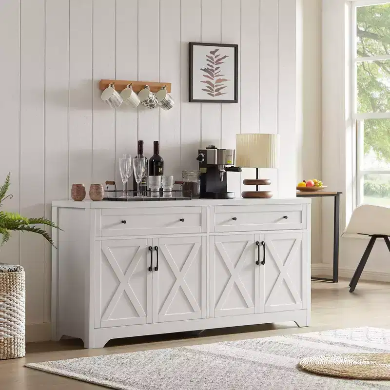 Okak 61 Multifunctional TV Stand for Living Room, Dresser for Bedroom, Capacity Ctorage Cabinet for Kitchen Entryway
