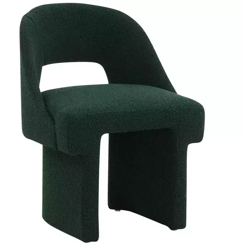 LeisureMod Quell Modern Side Boucle Accent Chair  Stylish Cozy Upholstered Seat with Curved Back, Perfect for Living Room, Bedroom, or Lounge