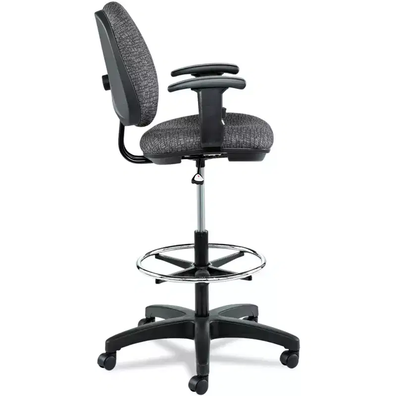 Swivel Task Stool – Molded Plastic, Adjustable Footring, Casters
