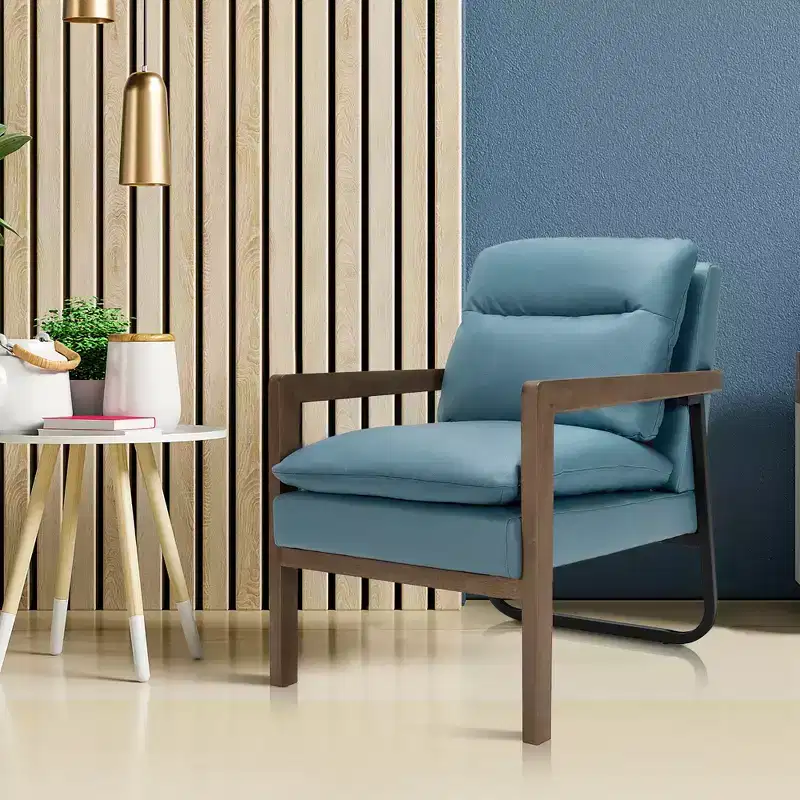 Blue / Green / Yellow Fabric Accent Armchair, Single Seat
