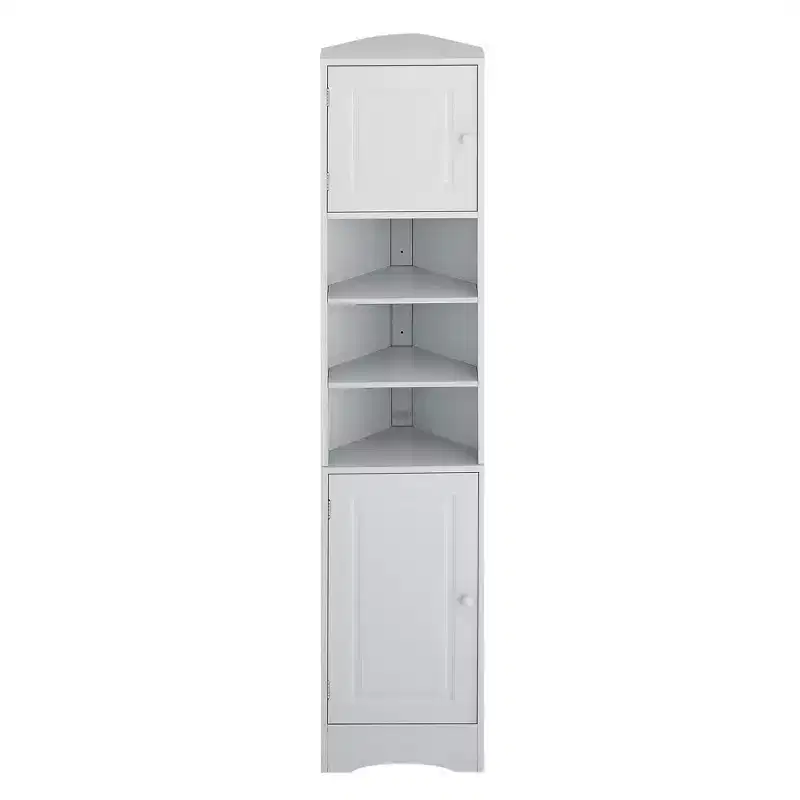 CASAINC 66.9H Tall Corner Cabinet with 2 Doors, Adjustable Shelves, Multi-Functional Storage