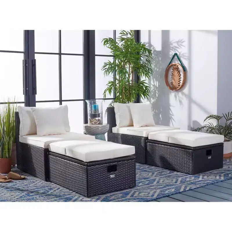 Pramla Sette & Ottoman Patio Set - Indoor/Outdoor - PAT7515 - Safavieh