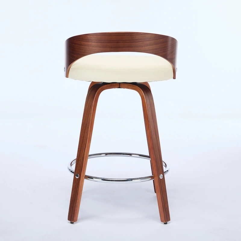 Counter Height Barstools Set of 2, Dining Chairs with Soft Cushion Seat, Kitchen Stool Island with Footstool and Low Back