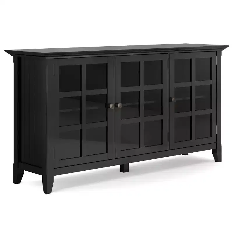 34 in H and 62 in.W Wood Utility Storage Cabinets with 3 -Doors and 3 Shelves