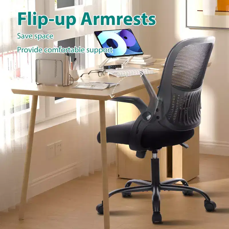 Enhanced Comfort: Tall Office Chair with Adjustable Foot Ring, Fits Standing Desks, Counter Height