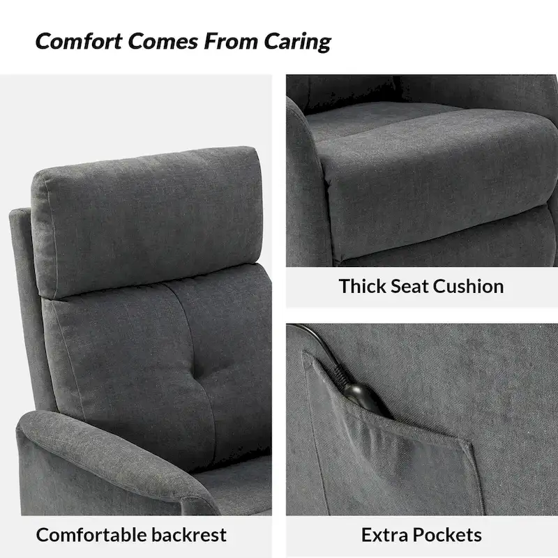 Elisa Power Remote Lift Assist Recliner with Metal Base