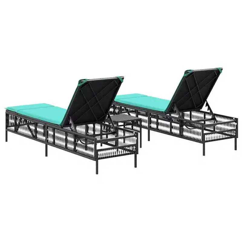 vidaXL Patio Sun Lounger PE rattan, Powder-coated steel Standard