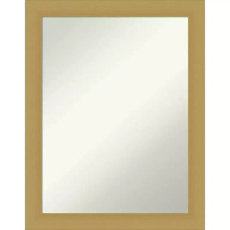 22" x 28" Non-Beveled Grace Brushed Gold Wall Mirror - Amanti Art: Rectangle, Polystyrene Frame, Includes Mounting Hardware