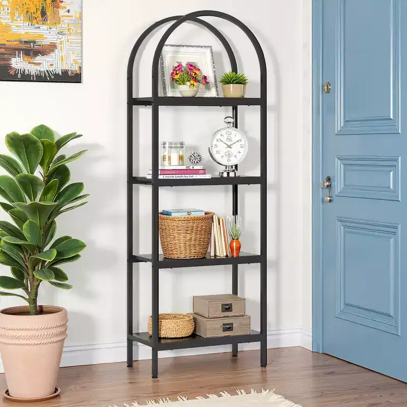 4-Tier Wooden Open Shelf Bookcase for Books Plants Decor Storage
