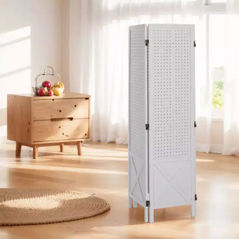 4-Panel Wood Room Divider Privacy Screen, 59.84