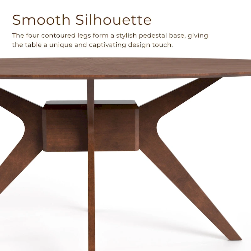 Furniture of America Shaw Mid-century Walnut 71-inch Oval Wood Dining Table