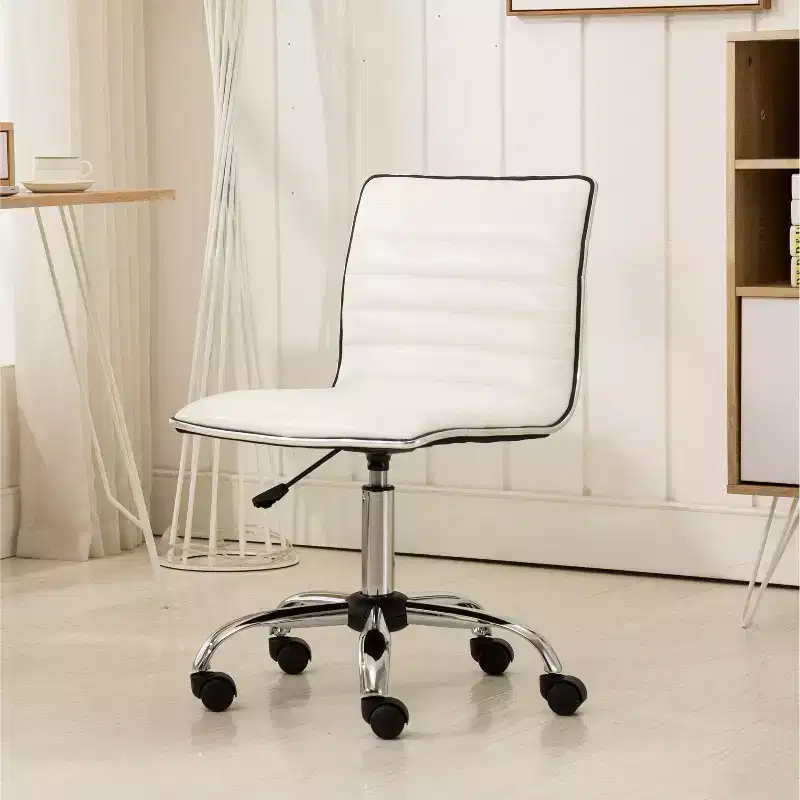 Fremo Chromel Adjustable Air Lift Office Chair in White