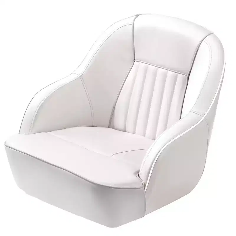 Pontoon Boat Captain Chair  Ergonomic Bucket Seat with Compression Foam Padding and Durable Molded Plastic Frame