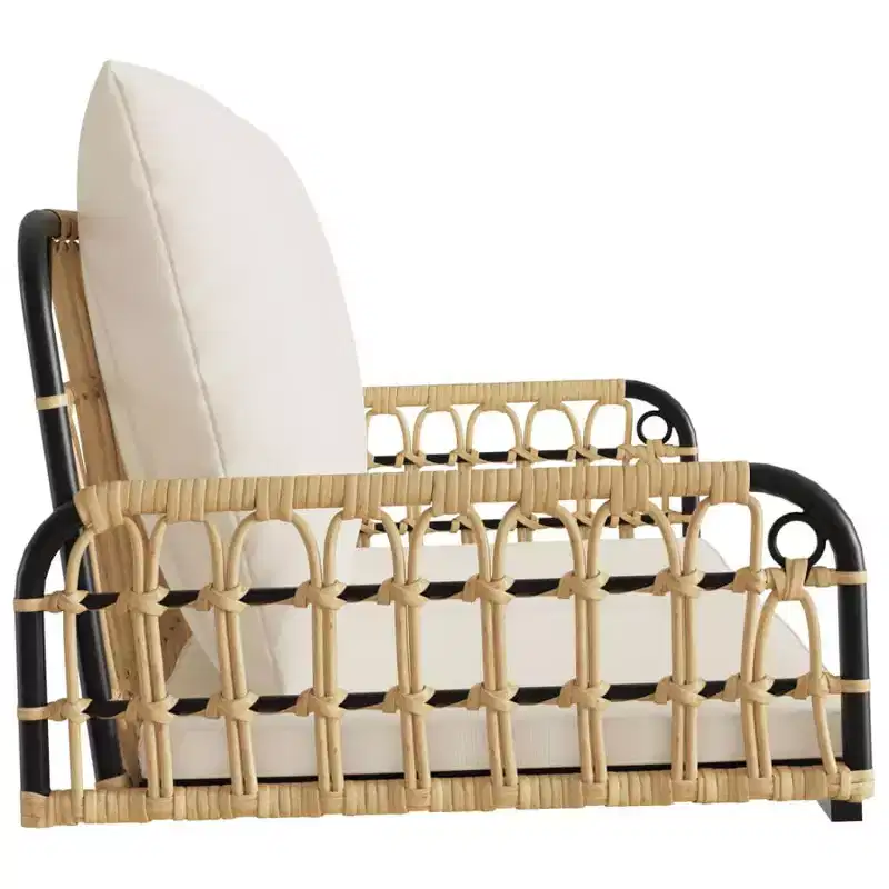 vidaXL Swing Bench Brown, Black, Cream White PE rattan, Powder-coated steel