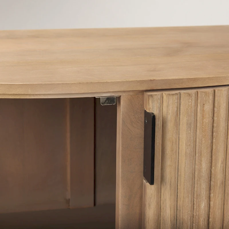 Terra Light Brown Solid Wood Accent Cabinet