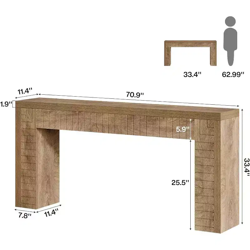 70.9-Inch Extra Long Console Table for Entryway, Narrow Sofa Table Behind Couch, Suitable for Hallway, Foyer, Living Room
