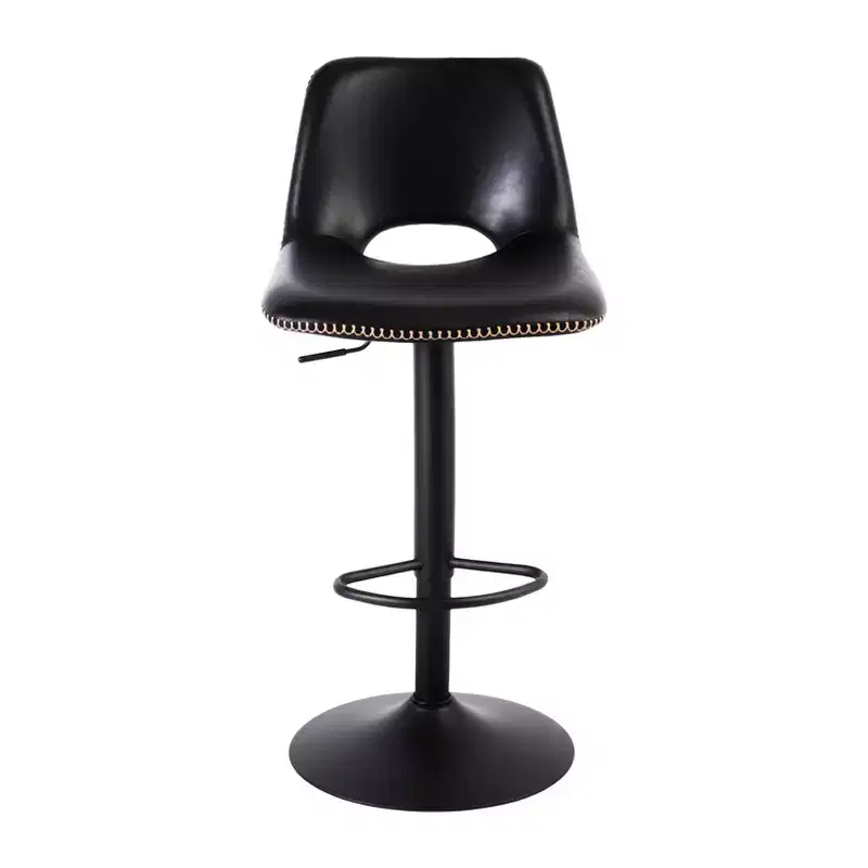 GustoWave Faux Leather Swivel Bar Stools With Backrest And Adjustable Height, Set Of 2