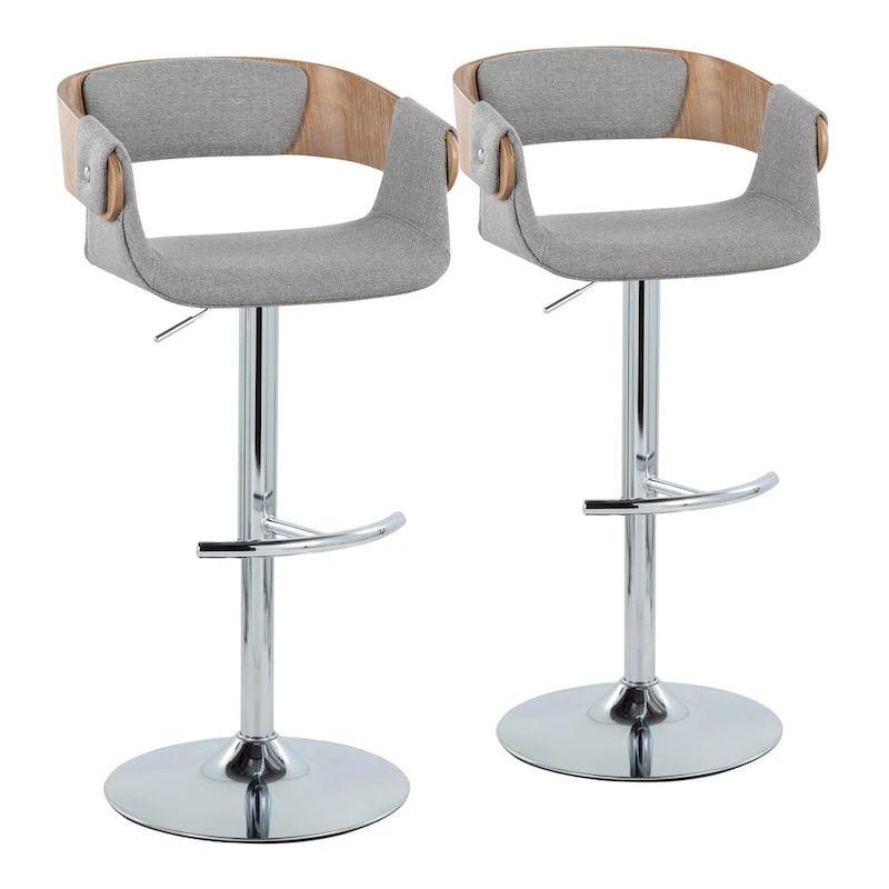 Carson Carrington Gavle Adjustable Bar Stool with Rounded T Footrest (Set of 2)
