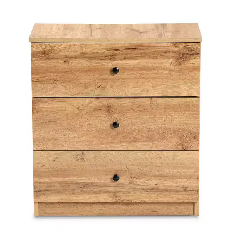 Decon Wood 3 Drawer Storage Chest Oak Brown -: Elegant Universal Storage Solution
