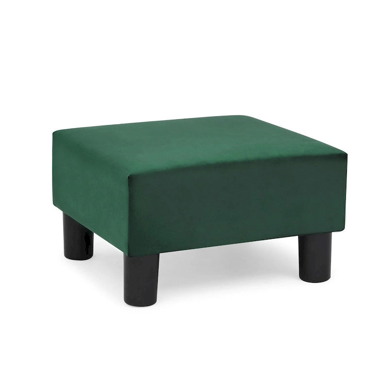 Small Square Footstool Ottoman Modern Fabric Footrest Stool