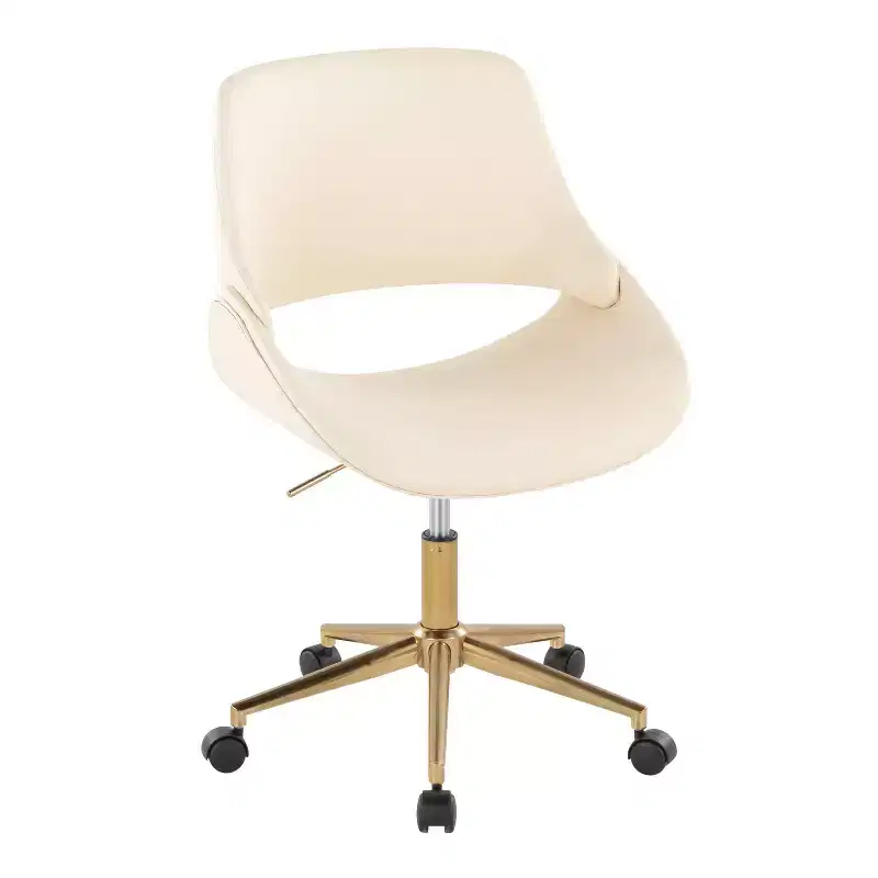 LumiSource Fabrico Office Chair Gold/Cream PU
