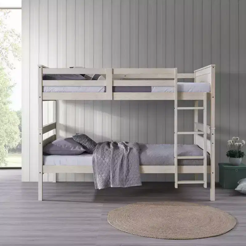 Exeter Twin Over Twin Solid Wood Standard Bunk Bed, Convertible to Two Twin Beds