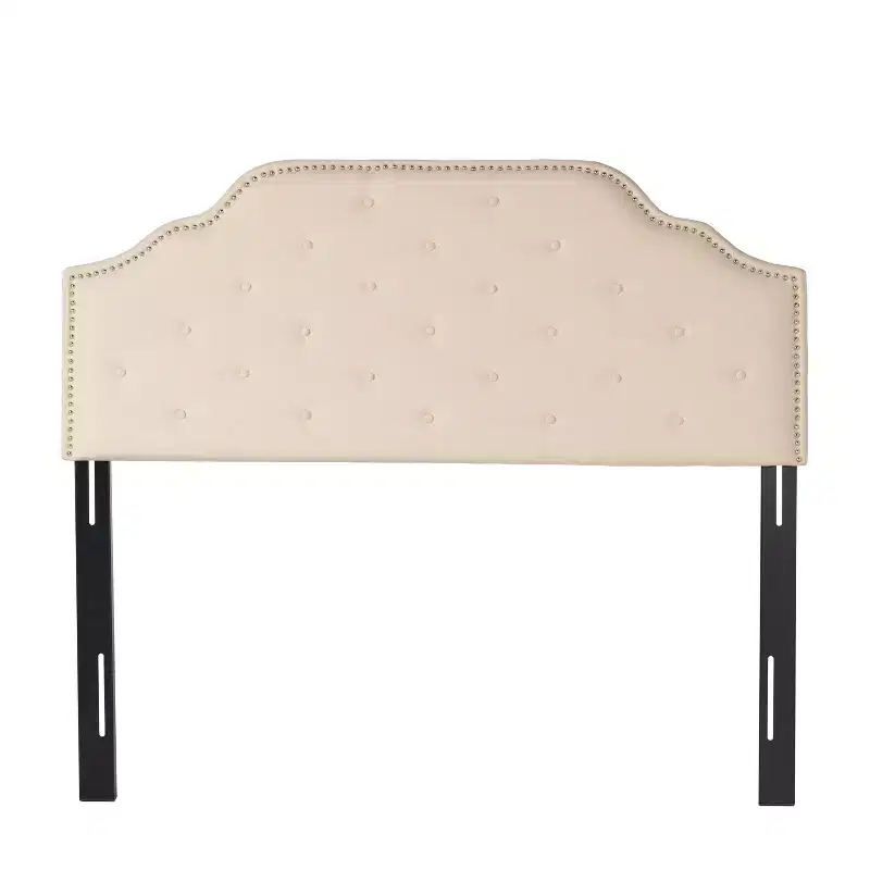 Luella Contemporary Tufted Full/Queen Headboard with Nailheads Accents