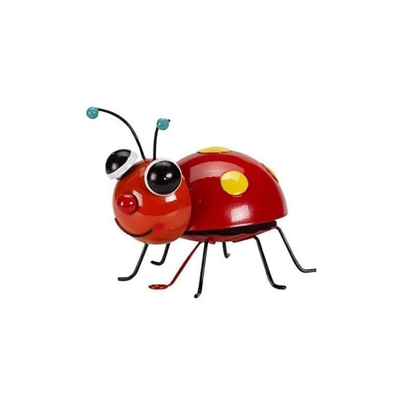 Novelty Hand Painted Steel Garden Wall Decor Art - Large Crazee Ladybug