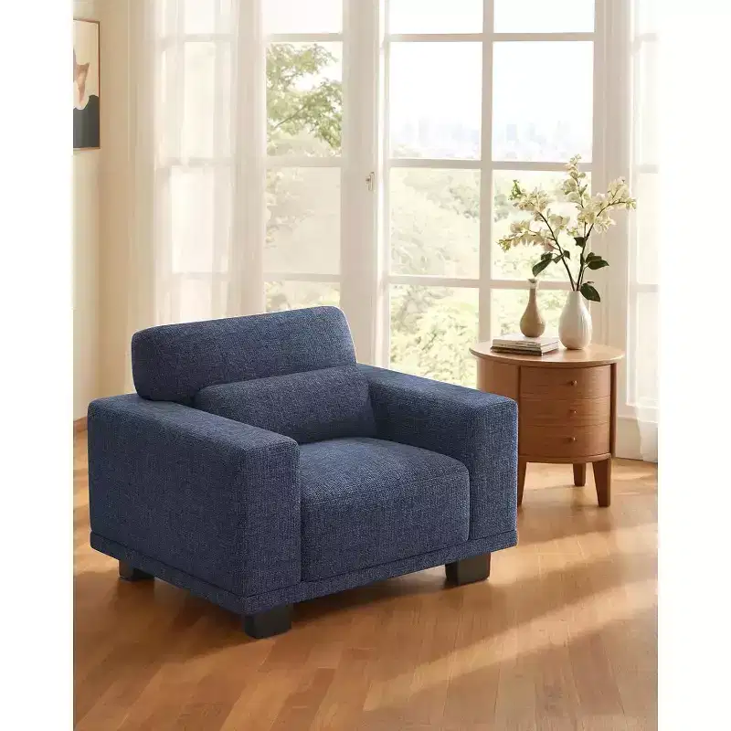 40 In Modern Deep-Seated Wide-Arm Single Sofa, Living Room Single Sofa, Comfortable Single Sofa with a Maximum Weight Capacity of 300 lbs