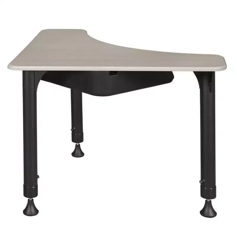 28" Boomerang Height Adjustable Activity School Desk with Book Storage Backpack Hook Maple - Regency: Hex Key Adjust, Rounded Corners, Metal Frame