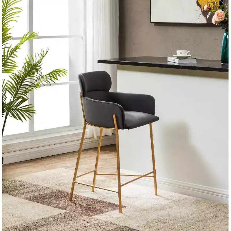 Charlize Velvet Counter Stool - SFV4756 - Safavieh Couture